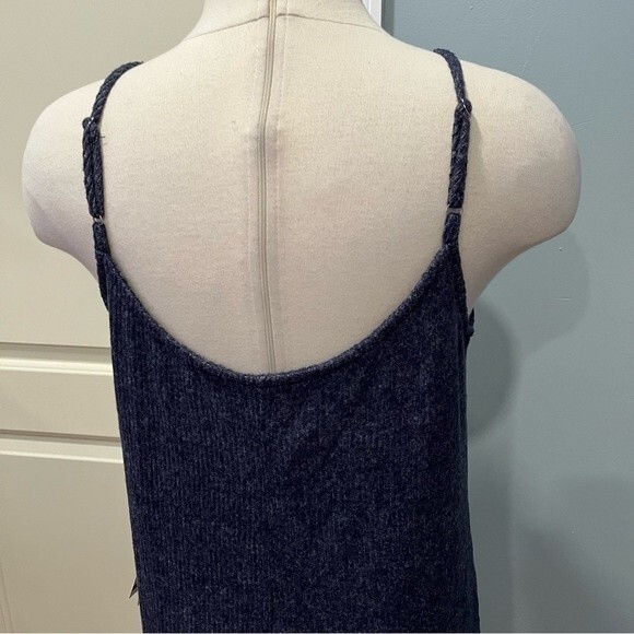 NWT LUNACHIX Heather Navy Brushed Hacci Knit Jumpsuit Size Medium - Picture 7 of 9